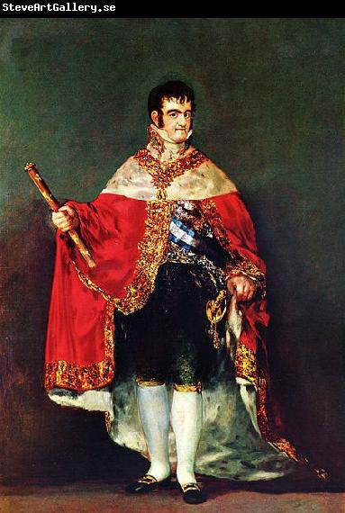 Francisco de Goya Portrait of Ferdinand VII of Spain in his robes of state